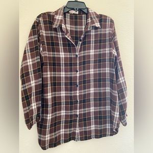 Brown stripped flannel